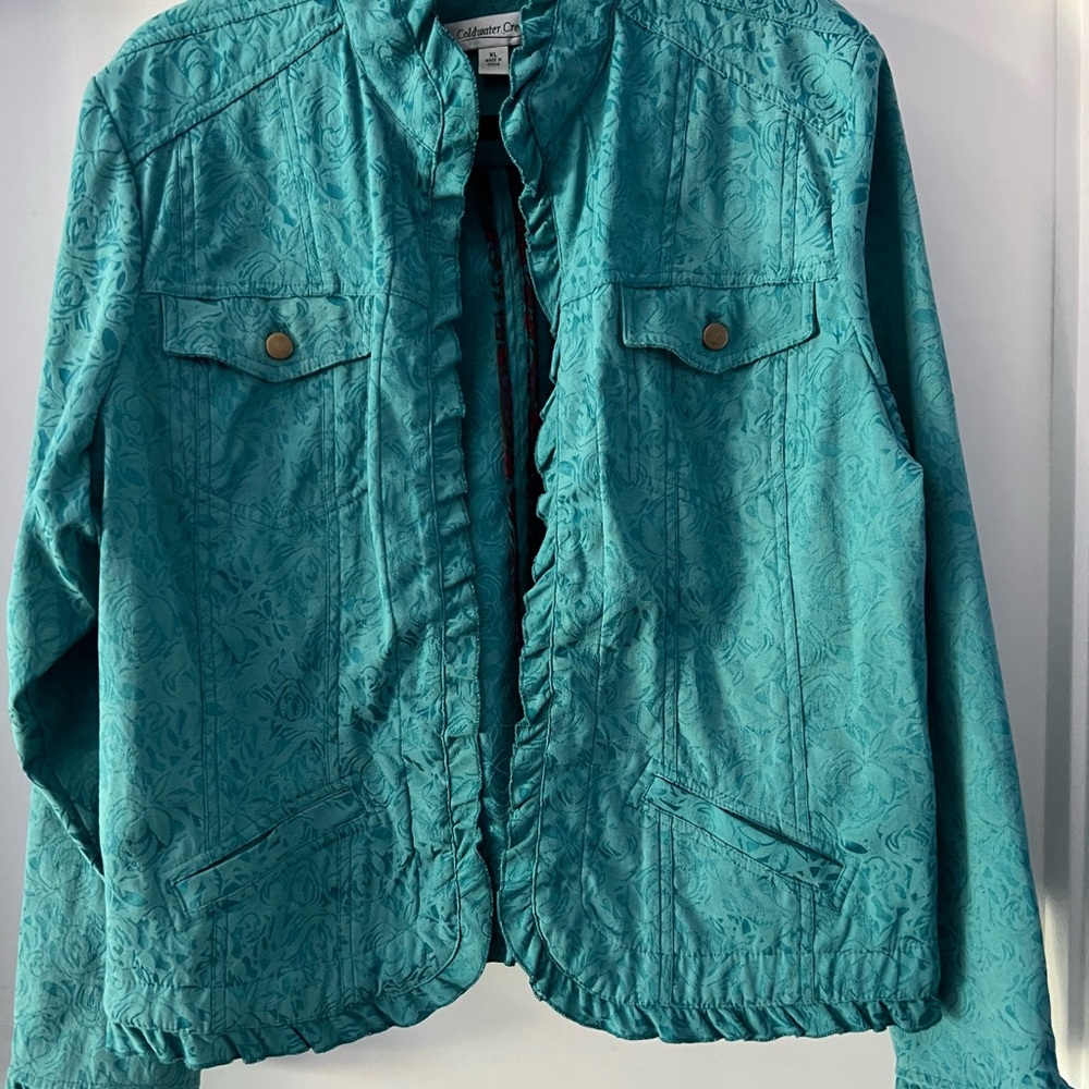 Coldwater Creek Turquoise Utility Jacket